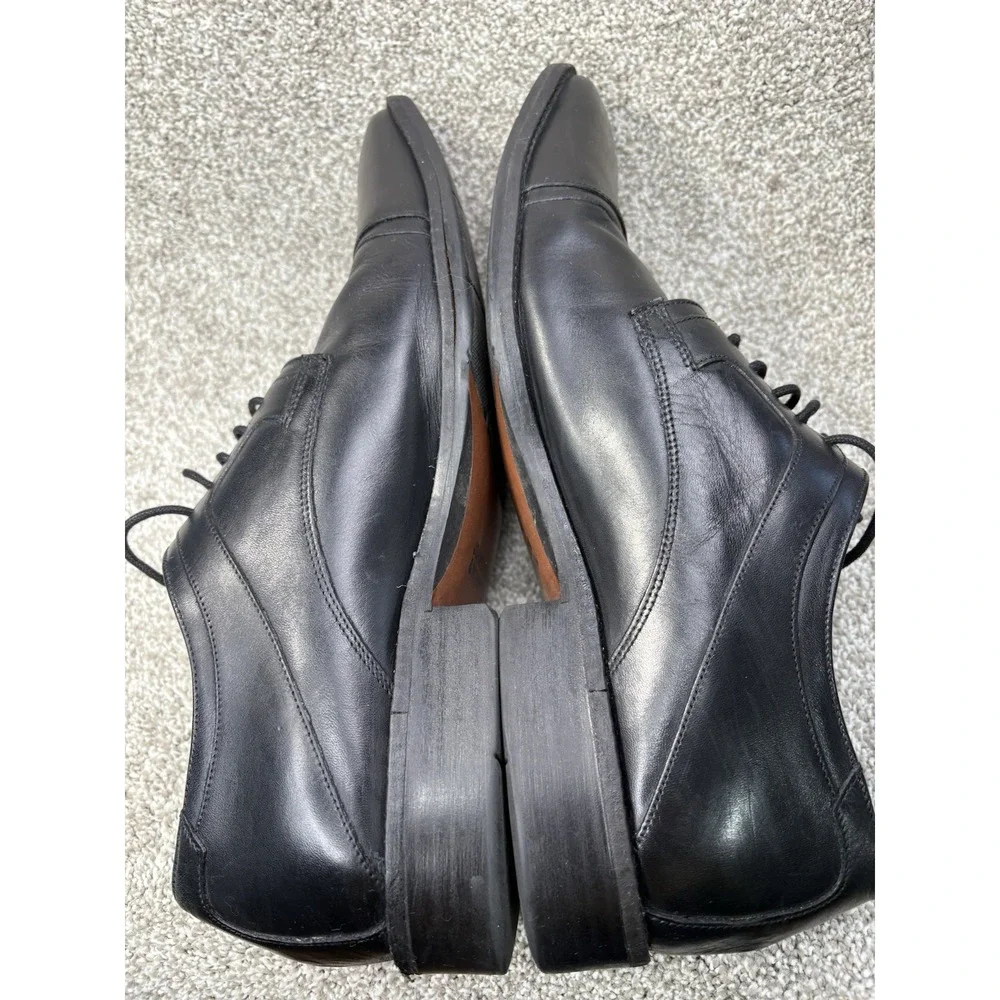 Johnston & Moore Mens Black Leather Cap Toe Oxford‎ Dress Shoes Size 14M Classic
